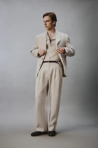 COTTON - LINEN PLEATED PANTS