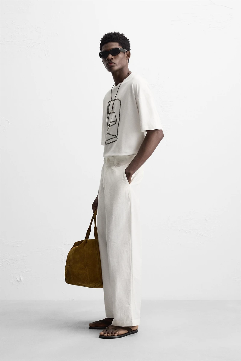 CONTRAST EMBROIDERY SHIRT