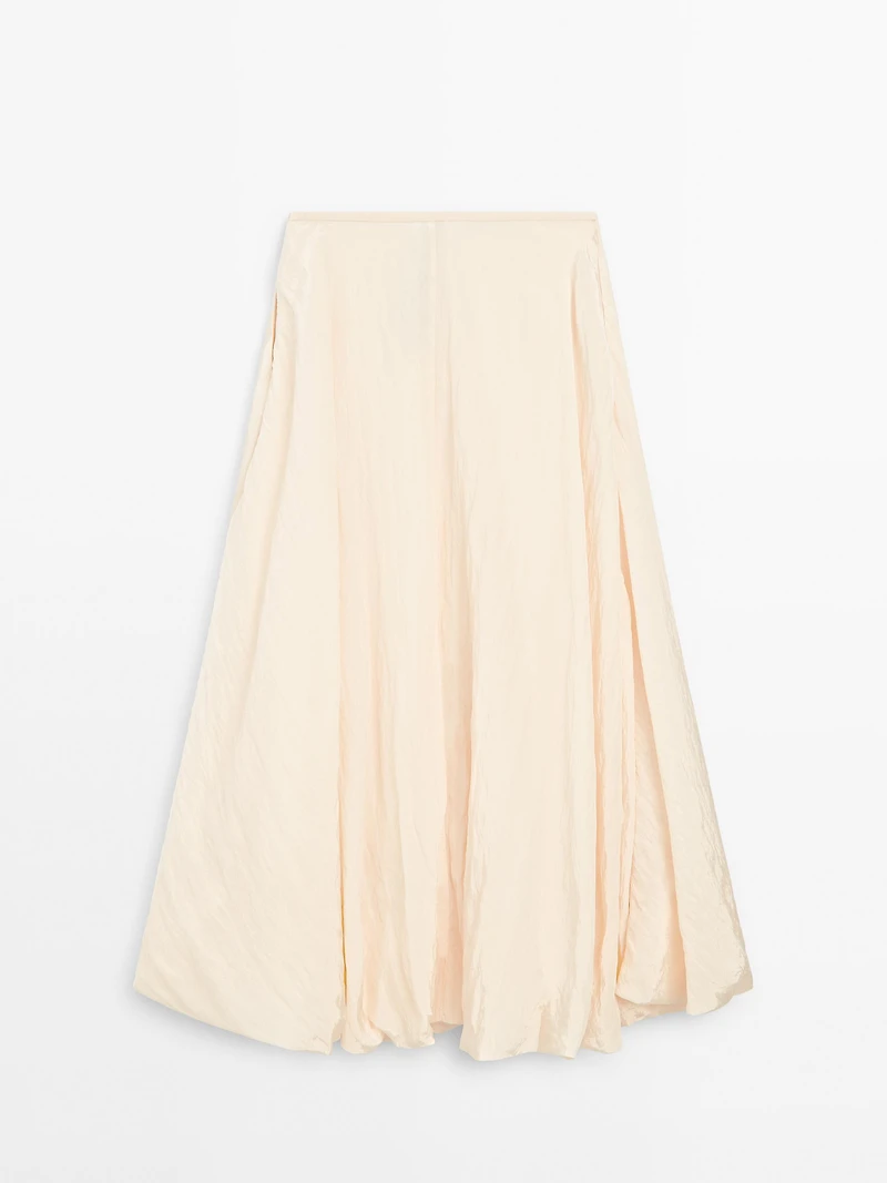 Crinkle-effect balloon midi skirt - STUDIO