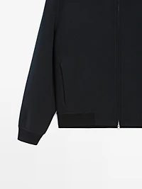 Veste à capuche en laine mélangée