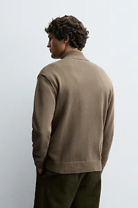 ZIP-UP KNIT CARDIGAN