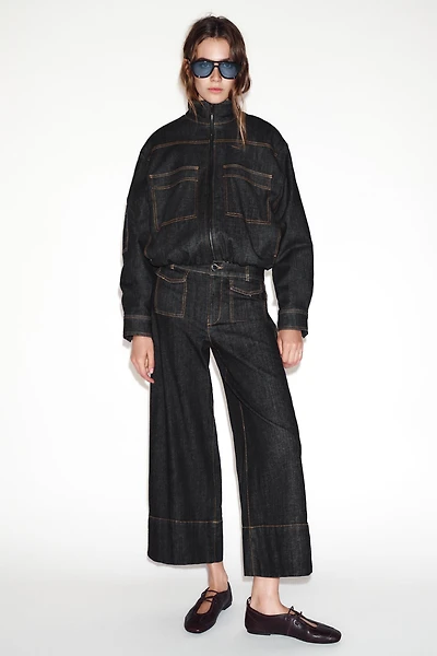 HIGH COLLAR PUFFER BOMBER JACKET