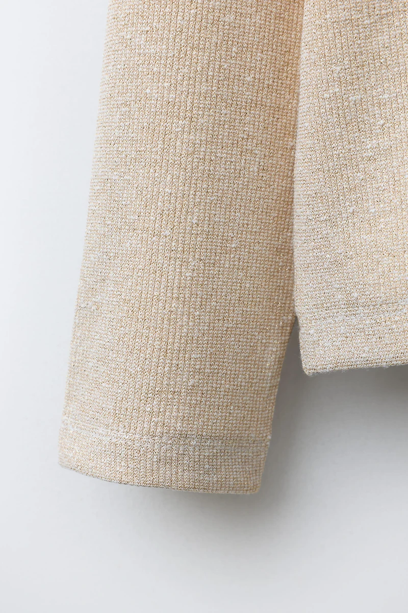 SPARKLY RIBBED T-SHIRT