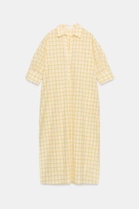 ZW COLLECTION CHECKED SHIRT DRESS