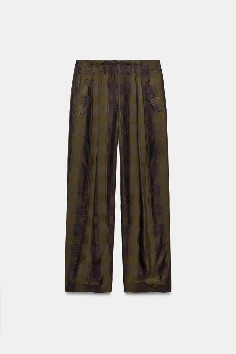 ZW COLLECTION FLOWY PLAID PANTS