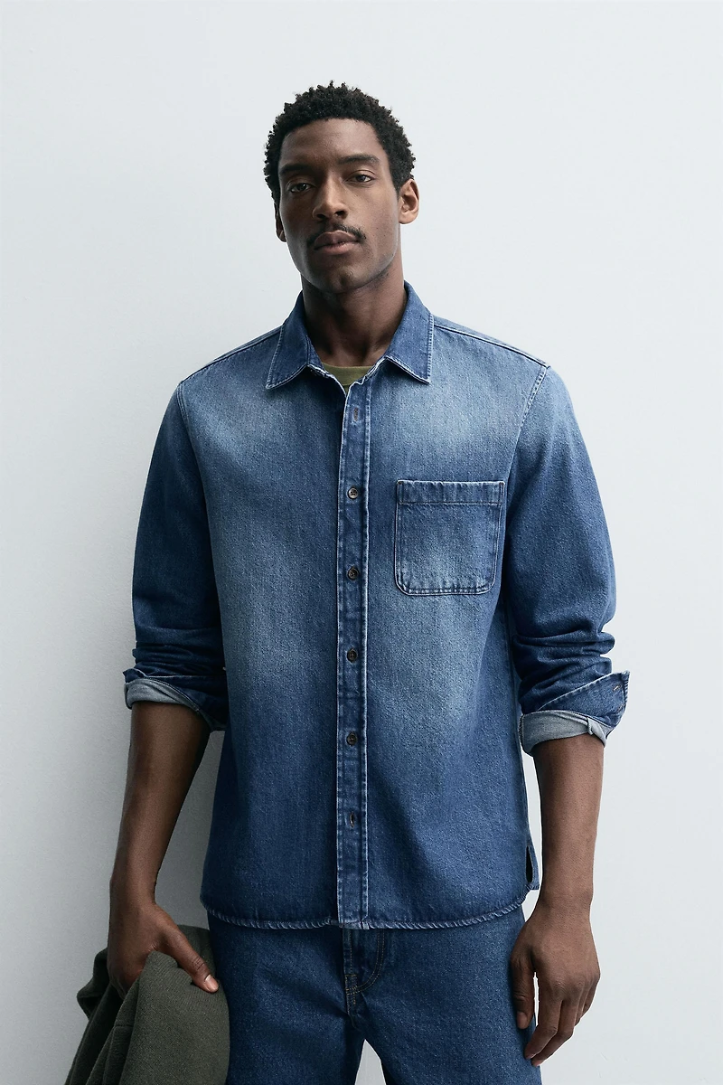 CHEMISE EN JEAN DÉLAVÉE