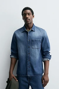CHEMISE EN JEAN DÉLAVÉE