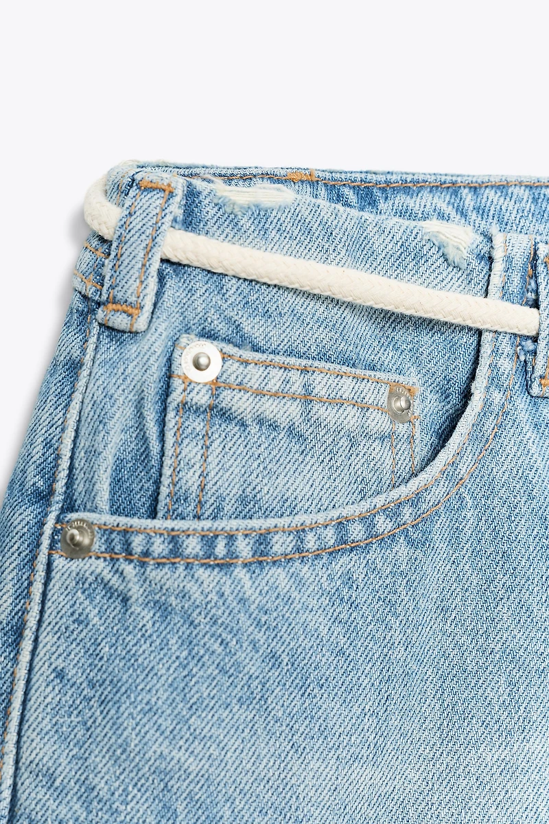 ZW COLLECTION LOW-RISE DENIM BERMUDA SHORTS