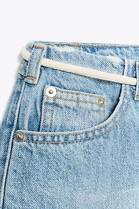 ZW COLLECTION LOW-RISE DENIM BERMUDA SHORTS