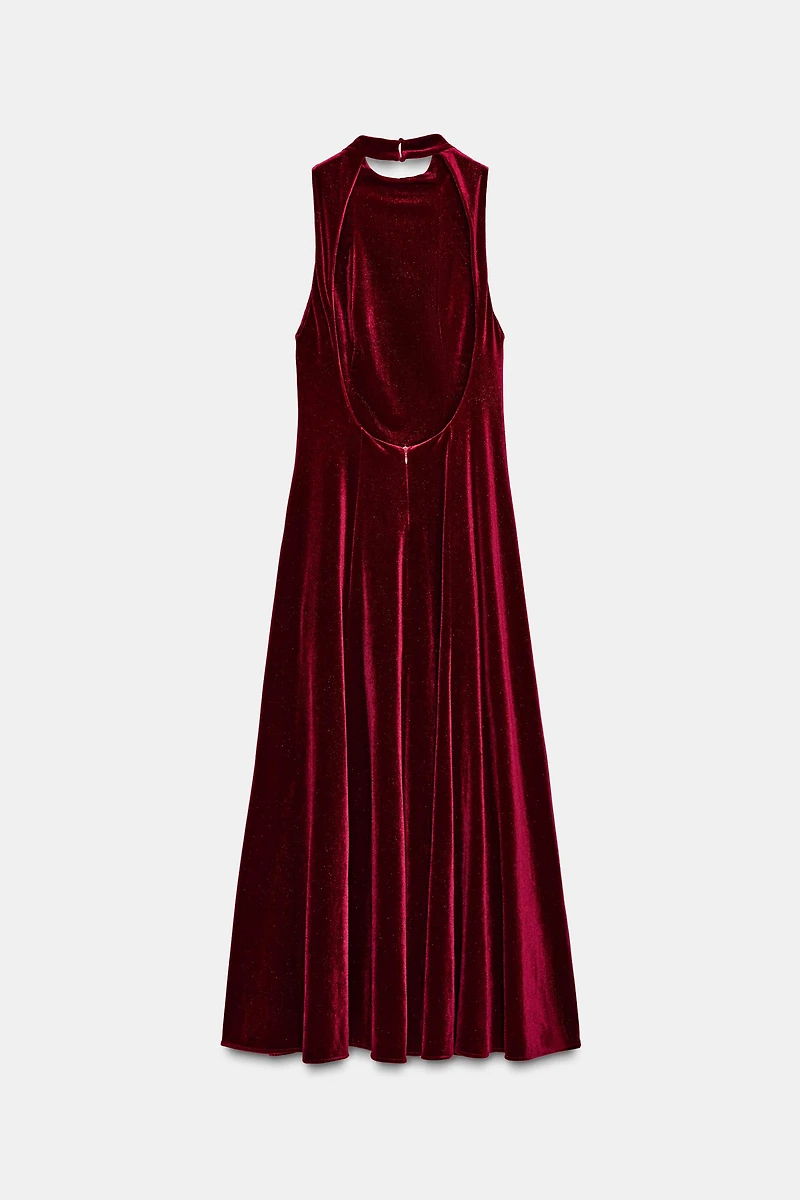 VELVET MIDI DRESS