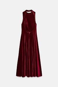 VELVET MIDI DRESS