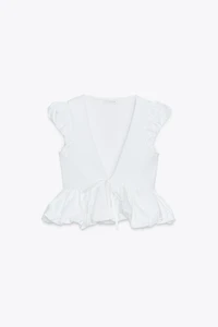 CONTRAST BOW T-SHIRT