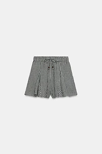 GINGHAM CHECK SKORT WITH RUFFLES