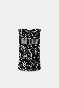 POLKA DOT BELTED DRESS
