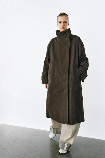 ZW PLAID OVERSIZED TRENCH COAT