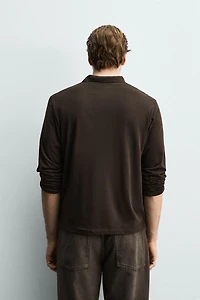 POLO REGULAR FIT EN COTON STRUCTURÉ