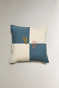 KIDS' THROW PILLOW COVER WITH EMBROIDERED BALLOONS