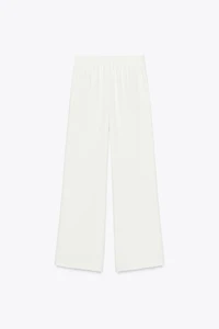 PANTALON EN CRÊPE À JAMBES LARGES