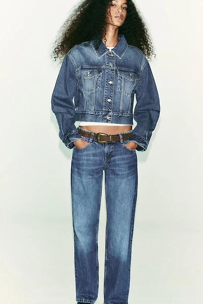 Z1975 WIDE LEG LOW RISE BELT JEANS