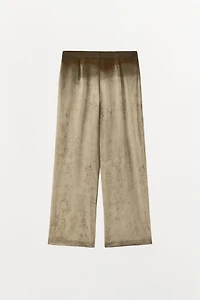 PRINTED WAIST PLEATED PANTS