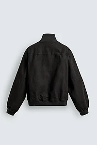 CRINKLE EFFECT BOMBER JACKET
