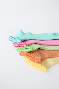 FIVE-PACK OF CONTRAST WAVE ANKLE SOCKS