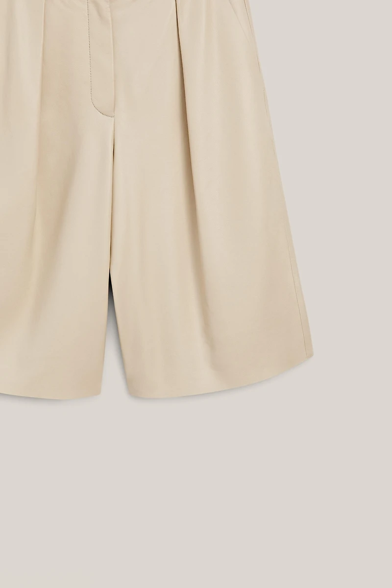 Long nappa leather Bermuda shorts - LIMITED EDITION