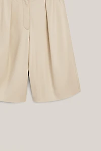 Long nappa leather Bermuda shorts - LIMITED EDITION