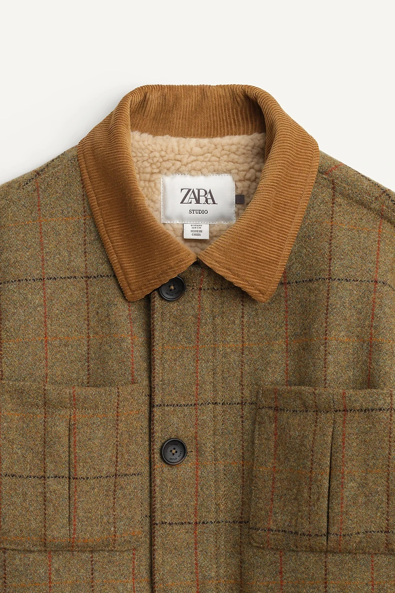 PLAID WOOL BLEND FLEECE COAT LIMITED EDITION