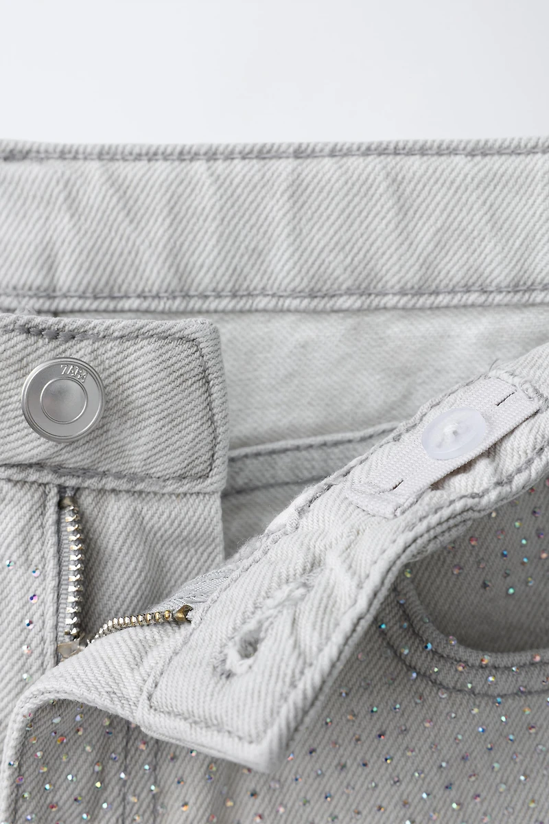 RHINESTONE DENIM SHORTS