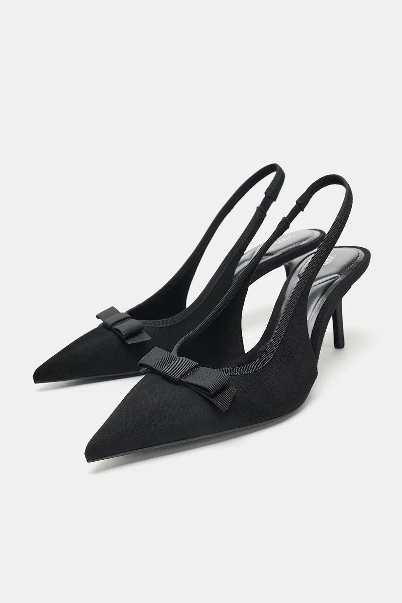 FABRIC BOW HEELS