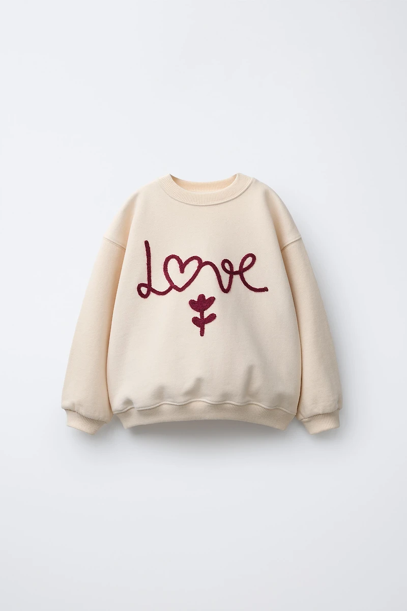 EMBROIDERED TEXT SWEATSHIRT