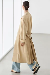 Manteau long en daim