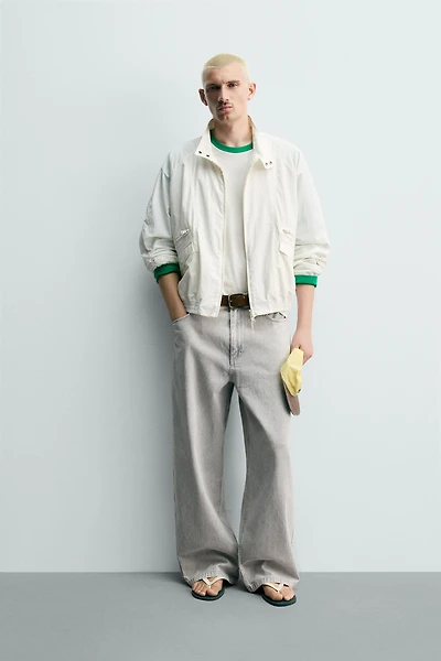 RELAXED STRAIGHT FIT STRIPED PANTS