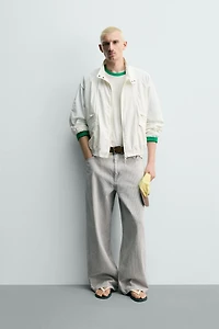 RELAXED STRAIGHT FIT STRIPED PANTS