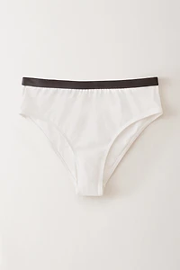 CULOTTE DE BIKINI HAUTE BANDE CONTRASTÉE