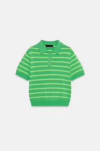 STRIPED SHORT SLEEVE KNIT POLO