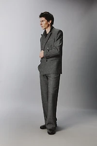 HERRINGBONE STRUCTURED WOOL BLEND SUIT JACKET