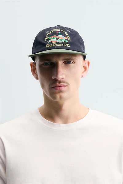 EMBROIDERED FLAT VISOR CAP