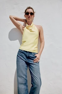 SATIN HALTER TOP