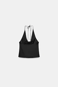 SATIN EFFECT HALTER TOP