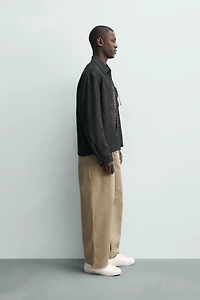 100% LINEN ZIP-UP OVERSHIRT