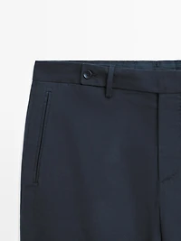 Cotton blend twill trousers