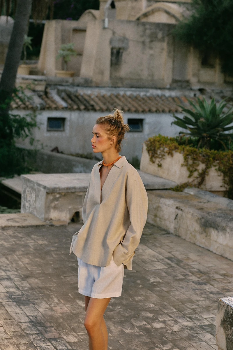 BLOUSE IMPRIMÉE À RAYURES