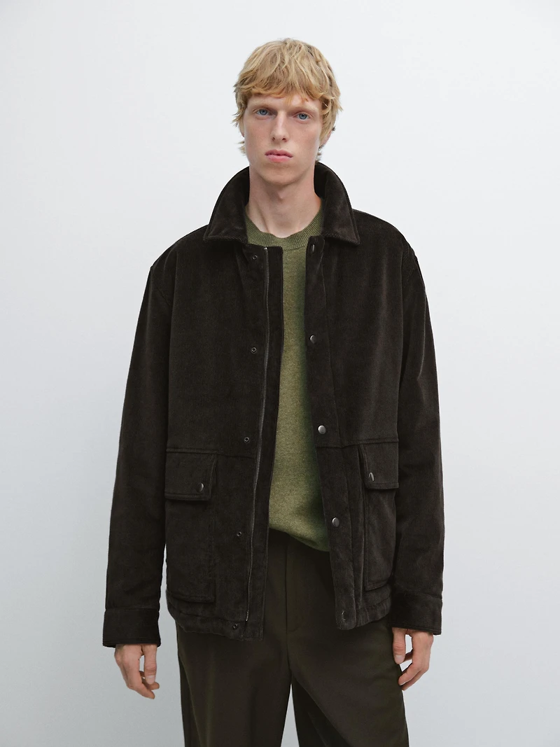 Corduroy jacket with pockets