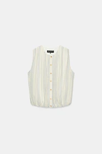 STRIPED BALLOON BLOUSE