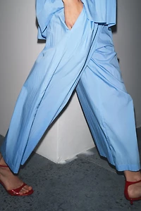 ZW COLLECTION POPLIN PLEATED PANTS