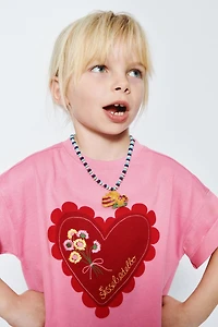 HEART EMBROIDERED T-SHIRT SISSEL EDELBO X ZARA KIDS