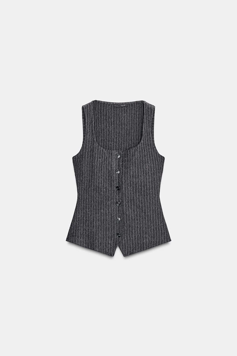 PINSTRIPE VEST TOP