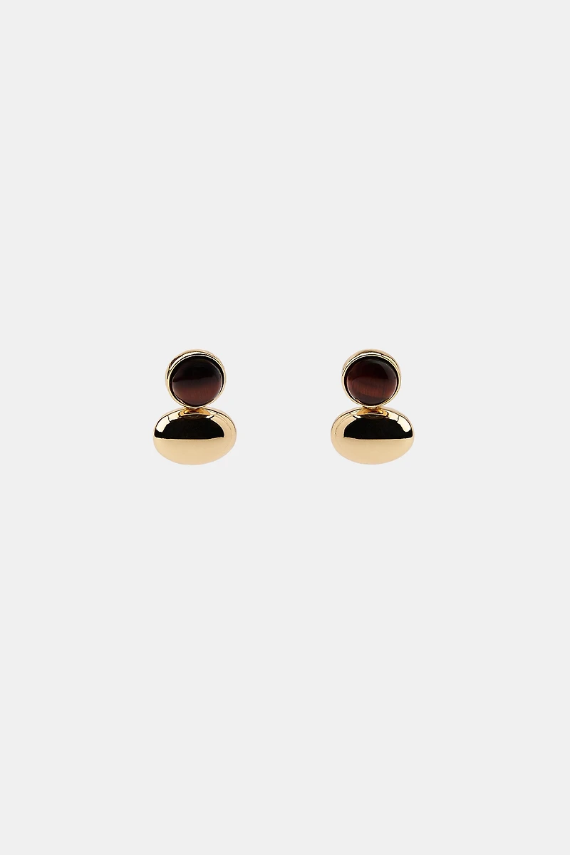 DOUBLE BALL STONE EARRINGS